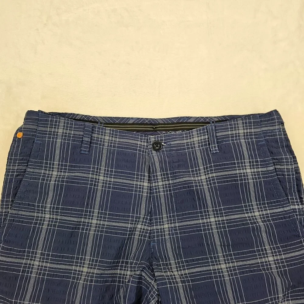 Tommy Bahama Golf Short Mens Size 32 (Meas. 34) Blue Plaid Performance Chino VGC